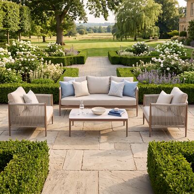 Havana 3 Seat Sofa Set - Ceramic Glass