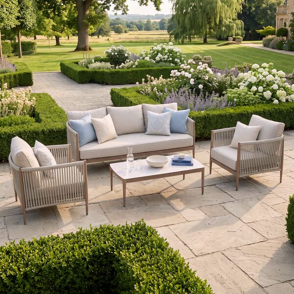 Havana 3 Seat Sofa Set - Ceramic Glass