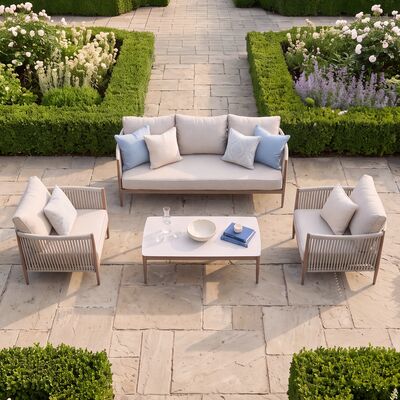 Havana 3 Seat Sofa Set - Ceramic Glass