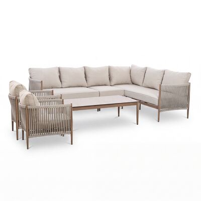 Havana Large Corner Sofa Set With Armchair x2 - Ceramic Glass