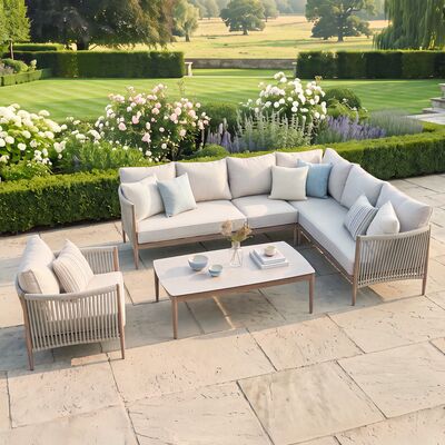 Havana Large Corner Sofa Set With Armchair - Ceramic Glass