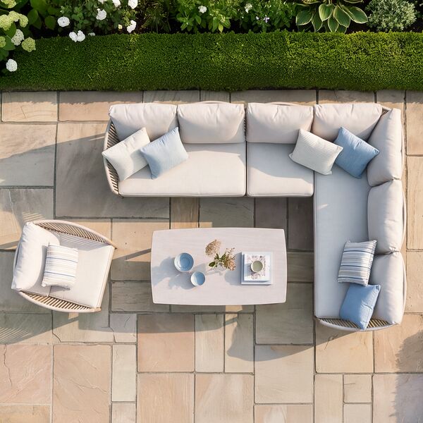 Havana Large Corner Sofa Set With Armchair - Ceramic Glass