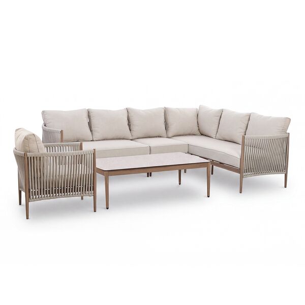 Havana Large Corner Sofa Set With Armchair - Ceramic Glass