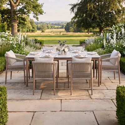 Havana 6 Seat Rectangular Dining Set - Ceramic Glass