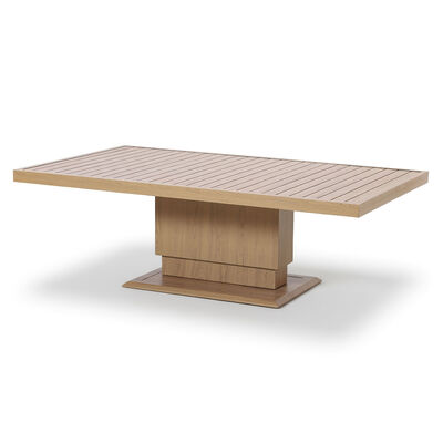 New York 3 Seat Sofa Set with Rising Table - Wood Effect