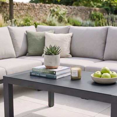New York Corner Sofa Set / Dove Grey - Ceramic Glass