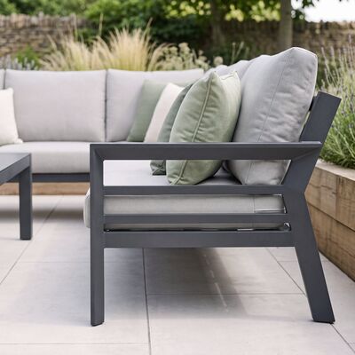 New York Corner Sofa Set / Dove Grey - Ceramic Glass