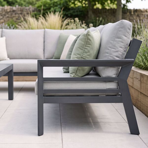 New York Corner Sofa Set / Dove Grey - Ceramic Glass