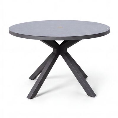 New York 4 Seat Round Dining Set / Dove Grey - Ceramic Glass