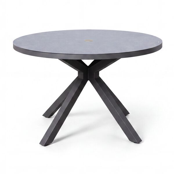 New York 4 Seat Round Dining Set / Dove Grey - Ceramic Glass
