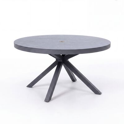 New York 6 Seat Round Dining Set / Dove Grey - Ceramic Glass