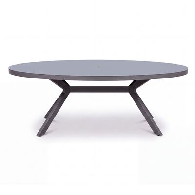 New York 8 Seat Oval Dining Set / Dove Grey - Ceramic Glass