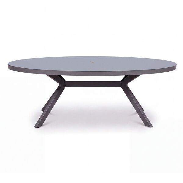 New York 8 Seat Oval Dining Set / Dove Grey - Ceramic Glass