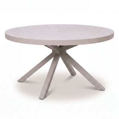 New York 6 Seat Round Ceramic Glass Dining Set - Latte