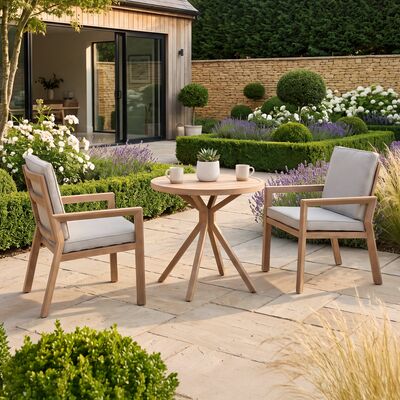 New York 3 Piece Bistro Set - Wood Effect