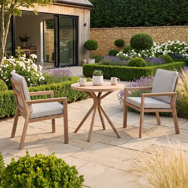 New York 3 Piece Bistro Set - Wood Effect