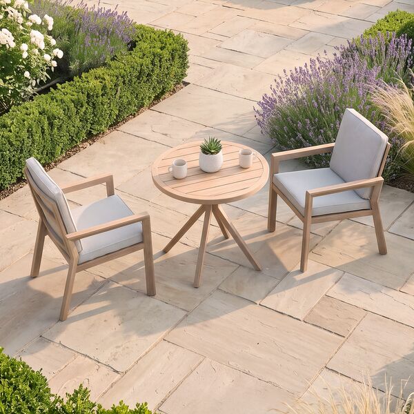 New York 3 Piece Bistro Set - Wood Effect