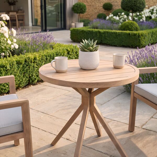 New York 3 Piece Bistro Set - Wood Effect