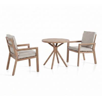 New York 3 Piece Bistro Set - Wood Effect