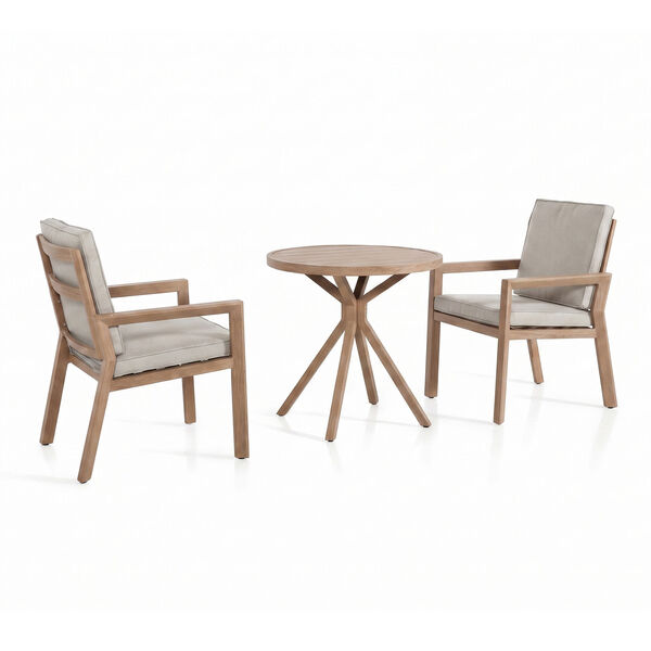 New York 3 Piece Bistro Set - Wood Effect