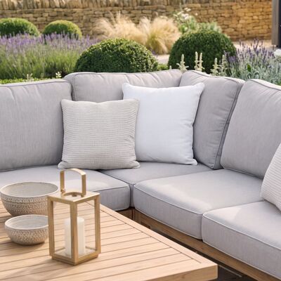 New York U-Shaped Sofa Set with Rising Table - Wood Effect