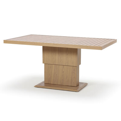 New York U-Shaped Sofa Set with Rising Table - Wood Effect