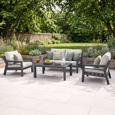 New York 2 Seat Sofa Set / Dove Grey - Ceramic Glass