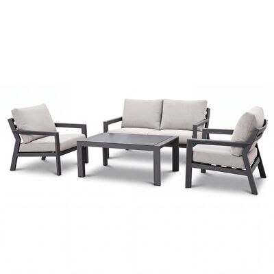 New York 2 Seat Sofa Set / Dove Grey - Ceramic Glass