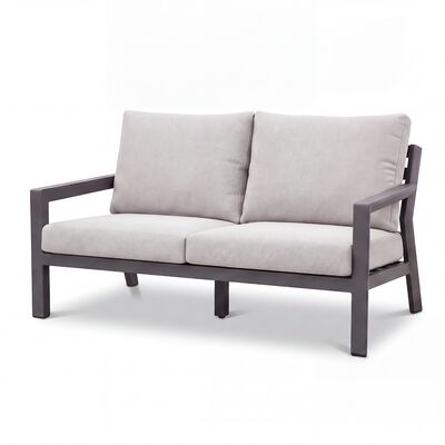 New York 2 Seat Sofa Set / Dove Grey - Ceramic Glass