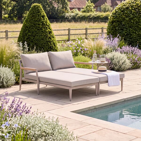 Cambridge Sunlounger Set - Honey Rope with Ivory Cushions