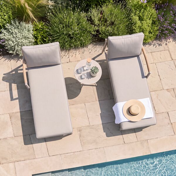Cambridge Sunlounger Set - Honey Rope with Ivory Cushions