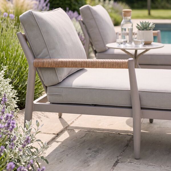 Cambridge Sunlounger Set - Honey Rope with Ivory Cushions