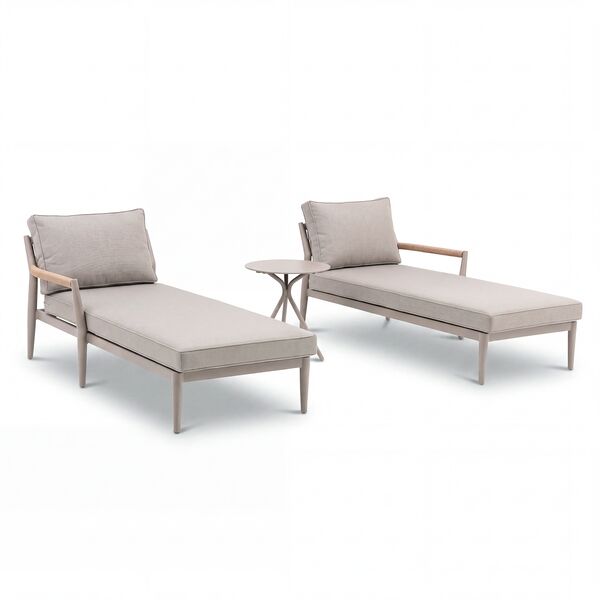 Cambridge Sunlounger Set - Honey Rope with Ivory Cushions