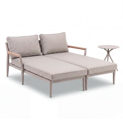 Cambridge Sunlounger Set - Honey Rope with Ivory Cushions