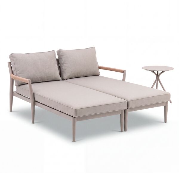 Cambridge Sunlounger Set - Honey Rope with Ivory Cushions