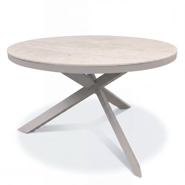 Cambridge 6 Seat Round Dining Set - Honey Rope with Ivory Cushions