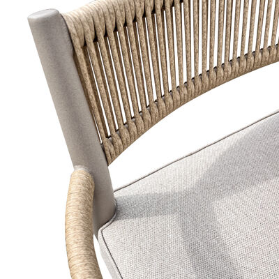 Cambridge 6 Seat Round Dining Set - Honey Rope with Ivory Cushions