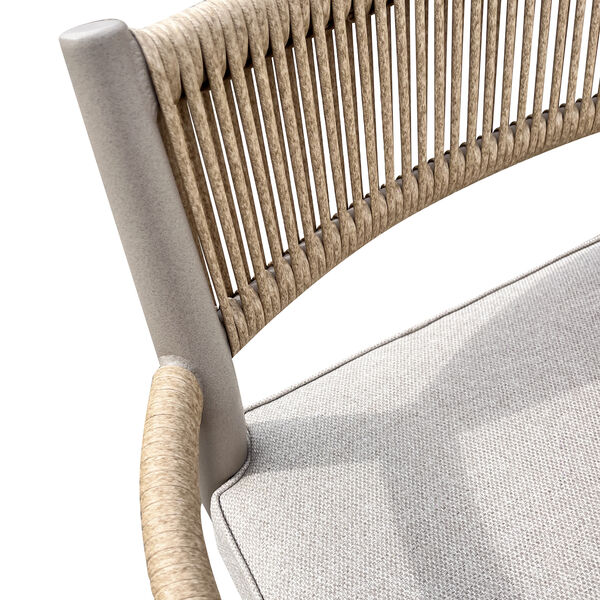 Cambridge 6 Seat Round Dining Set - Honey Rope with Ivory Cushions