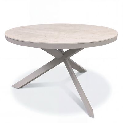 Cambridge 4 Seat Round Dining Set - Honey Rope with Ivory Cushions