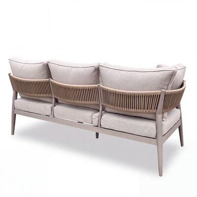 Cambridge Corner Dining Set Rising Table - Honey Rope with Ivory Cushions
