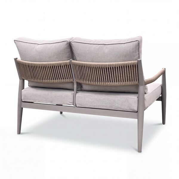 Cambridge Corner Dining Set Rising Table - Honey Rope with Ivory Cushions