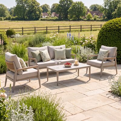 Cambridge 2 Seat Lounge Set - Honey Rope with Ivory Cushions