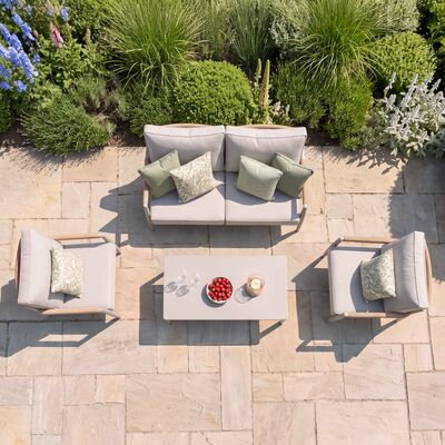 Cambridge 2 Seat Lounge Set - Honey Rope with Ivory Cushions