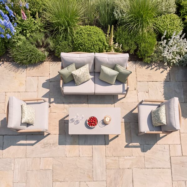 Cambridge 2 Seat Lounge Set - Honey Rope with Ivory Cushions