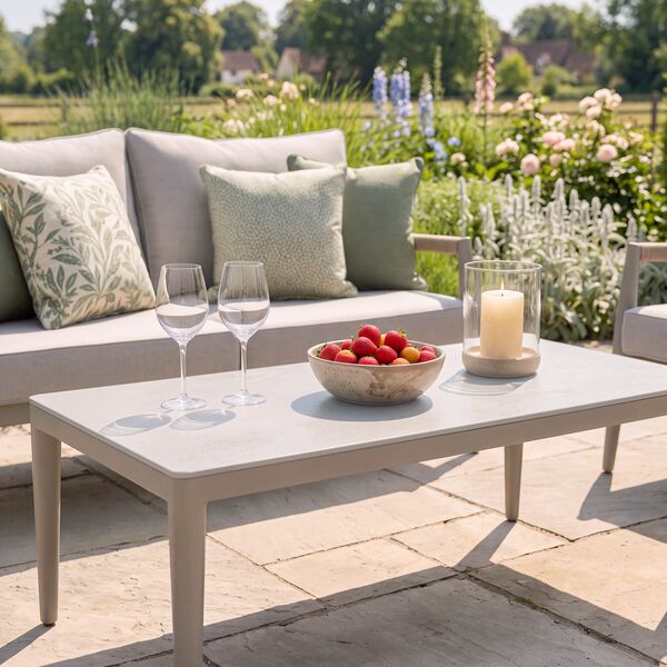 Cambridge 2 Seat Lounge Set - Honey Rope with Ivory Cushions