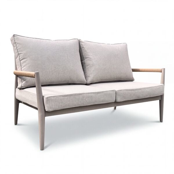 Cambridge 2 Seat Lounge Set - Honey Rope with Ivory Cushions