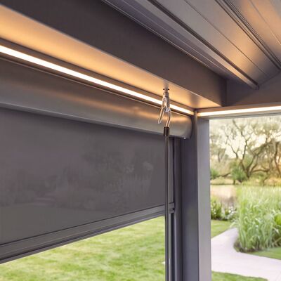 Aurora Aluminium Retractable Solar Roof Pergola 3 x 4 m - Grey
