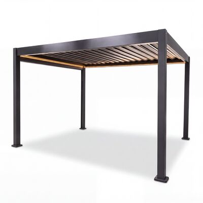 Aurora Aluminium Retractable Solar Roof Pergola 3 x 4 m - Grey