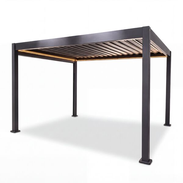 Aurora Aluminium Retractable Solar Roof Pergola 3 x 4 m - Grey