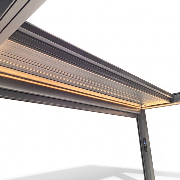 Aurora Aluminium Retractable Solar Roof Pergola 3 x 4 m - Grey